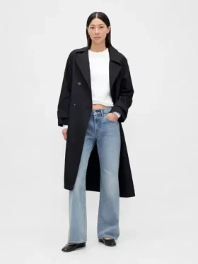 Mid-rise, stijve, relaxed flare-Jeans
