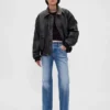 Mid-rise, stijve, relaxed flare-Jeans