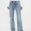 Mid-rise, stijve, relaxed flare-Jeans