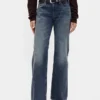 Mid-rise, stijve, relaxed flare-Jeans