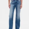 Mid-rise, stijve, relaxed flare-Jeans