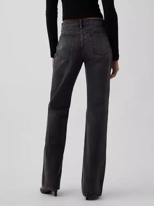 Mid-rise, stijve, relaxed flare-Jeans