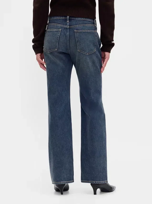 Mid-rise, stijve, relaxed flare-Jeans