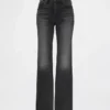 Mid-rise, stijve, relaxed flare-Jeans