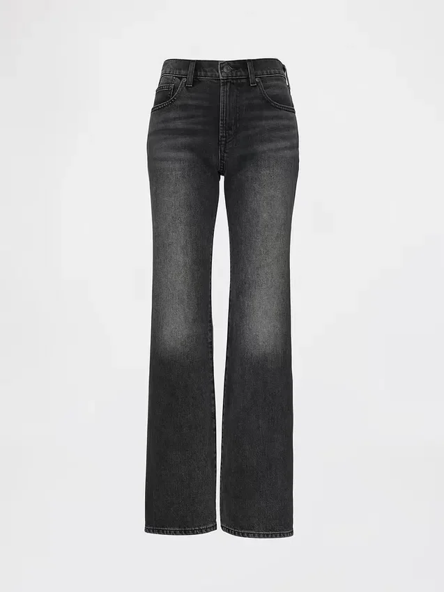 Mid-rise, stijve, relaxed flare-Jeans