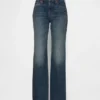Mid-rise, stijve, relaxed flare-Jeans