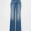 Mid-rise, stijve, relaxed flare-Jeans