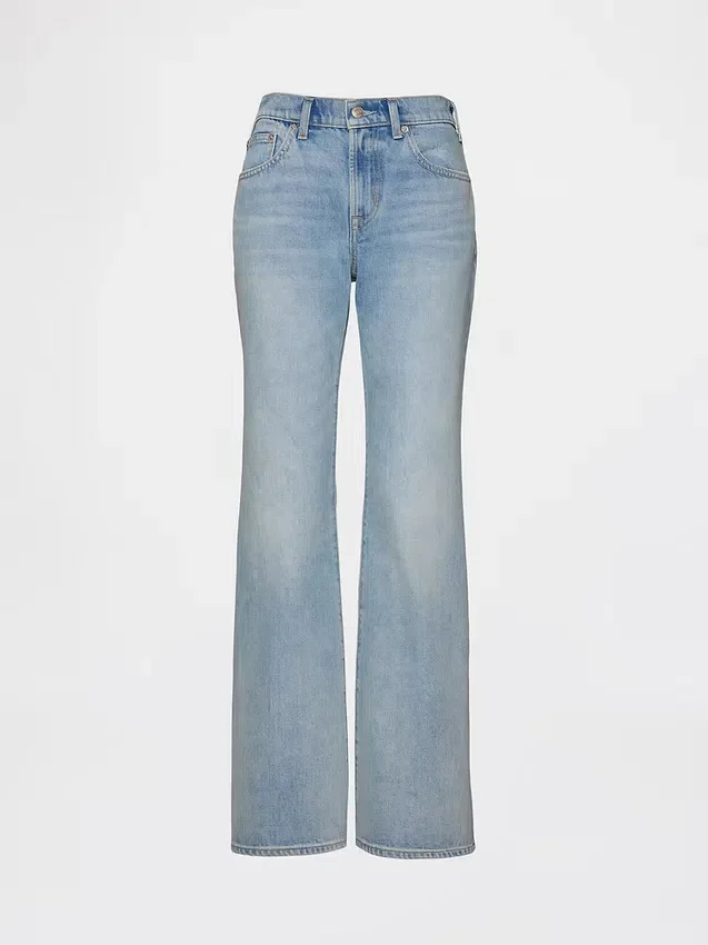 Mid-rise, stijve, relaxed flare-Jeans