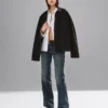Mid-rise, stijve, relaxed flare-Jeans