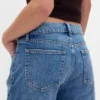 Mid-rise, stijve, relaxed flare-Jeans