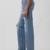Mid-rise, stijve, relaxte rechte Jeans
