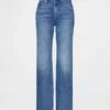 Mid-rise, stijve, relaxte rechte Jeans