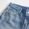 Mid-rise, stijve, relaxte rechte Jeans