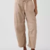 Mid-rise twill utility-broek met wijd uitlopende pijpen