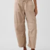 Mid-rise twill utility-broek met wijd uitlopende pijpen