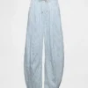 Mid Rise Ultrasoft Denim Stripe Easy Horseshoe Jeans