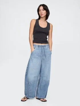 Mid Rise Ultrasoft Easy Horseshoe-Jeans