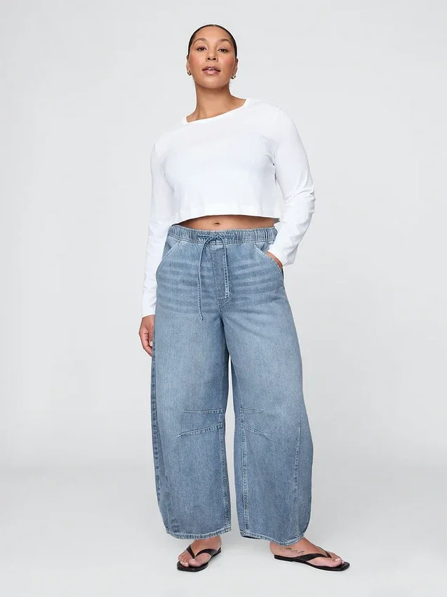Mid Rise Ultrasoft Easy Horseshoe-Jeans