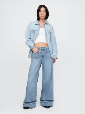 Mid-rise ultrazachte baggy Jeans