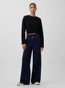 Mid-rise ultrazachte baggy Jeans