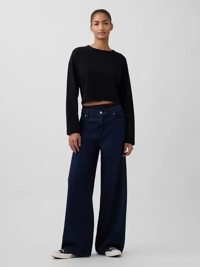 Mid-rise ultrazachte baggy Jeans