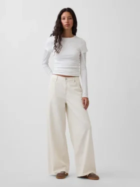 Mid-rise ultrazachte baggy Jeans