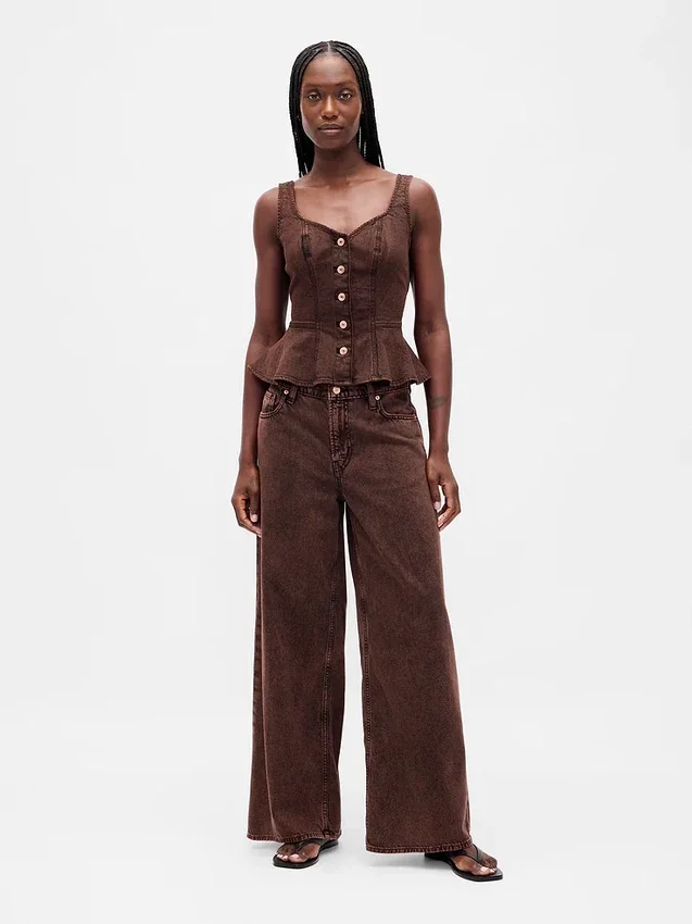 Mid-rise ultrazachte baggy Jeans