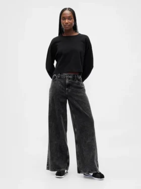 Mid-rise ultrazachte baggy Jeans