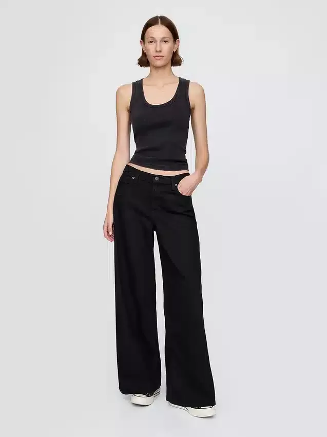 Mid-rise ultrazachte baggy Jeans