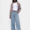 Mid-rise ultrazachte baggy Jeans