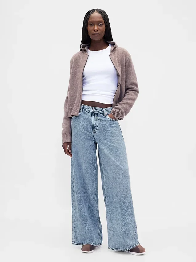 Mid-rise ultrazachte baggy Jeans
