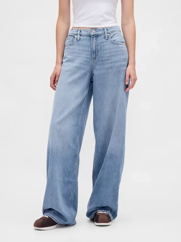 Mid-rise ultrazachte baggy Jeans