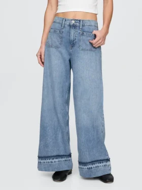 Mid-rise ultrazachte baggy Jeans