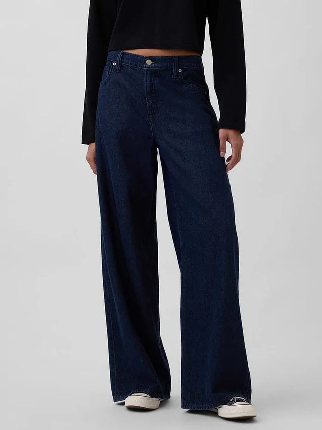 Mid-rise ultrazachte baggy Jeans
