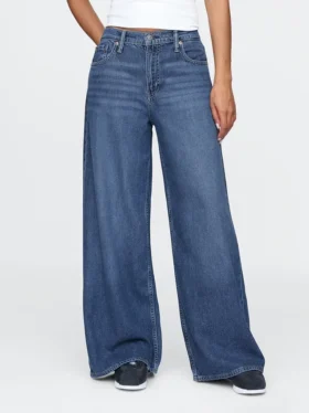 Mid-rise ultrazachte baggy Jeans