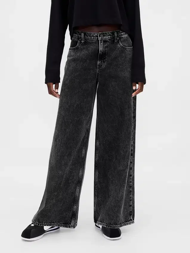 Mid-rise ultrazachte baggy Jeans