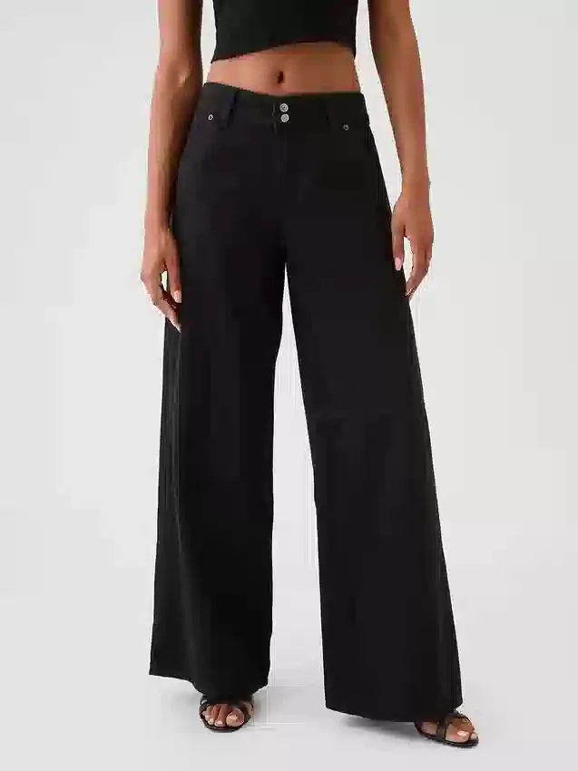 Mid-rise ultrazachte baggy Jeans