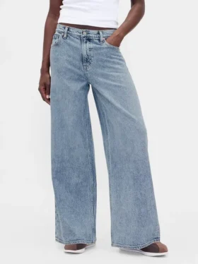 Mid-rise ultrazachte baggy Jeans
