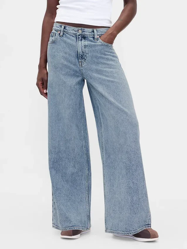 Mid-rise ultrazachte baggy Jeans