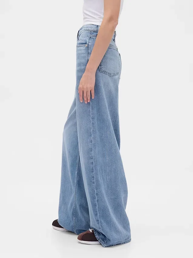 Mid-rise ultrazachte baggy Jeans