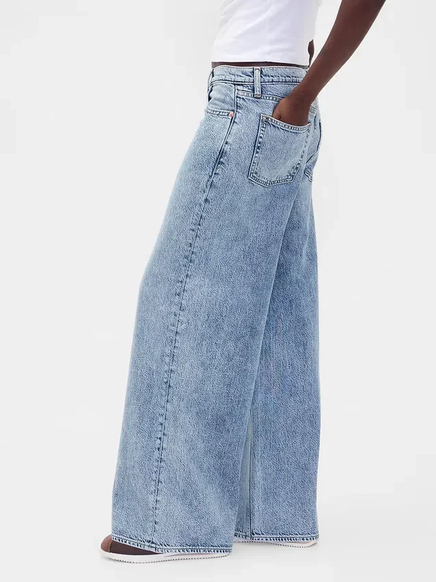 Mid-rise ultrazachte baggy Jeans