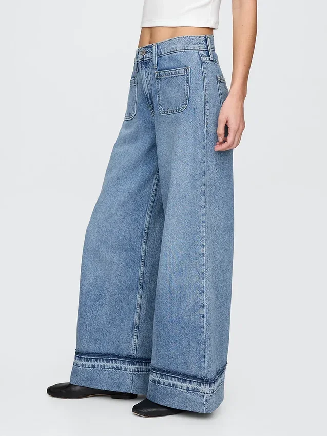 Mid-rise ultrazachte baggy Jeans
