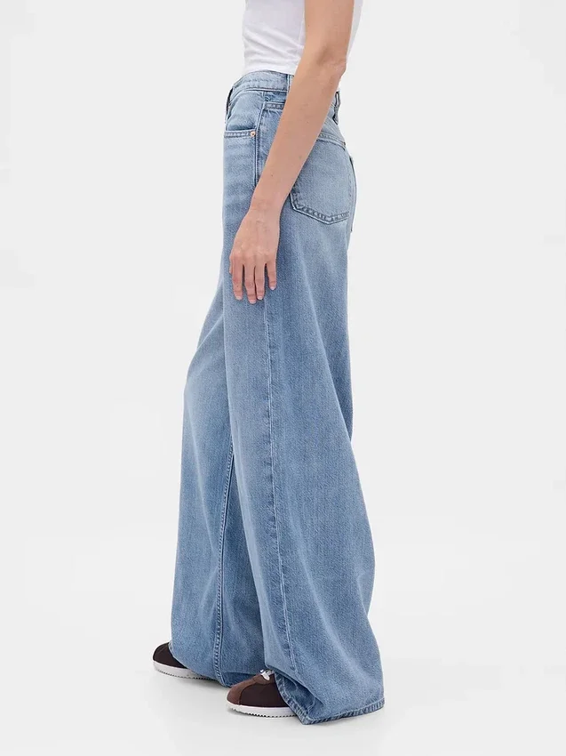 Mid-rise ultrazachte baggy Jeans