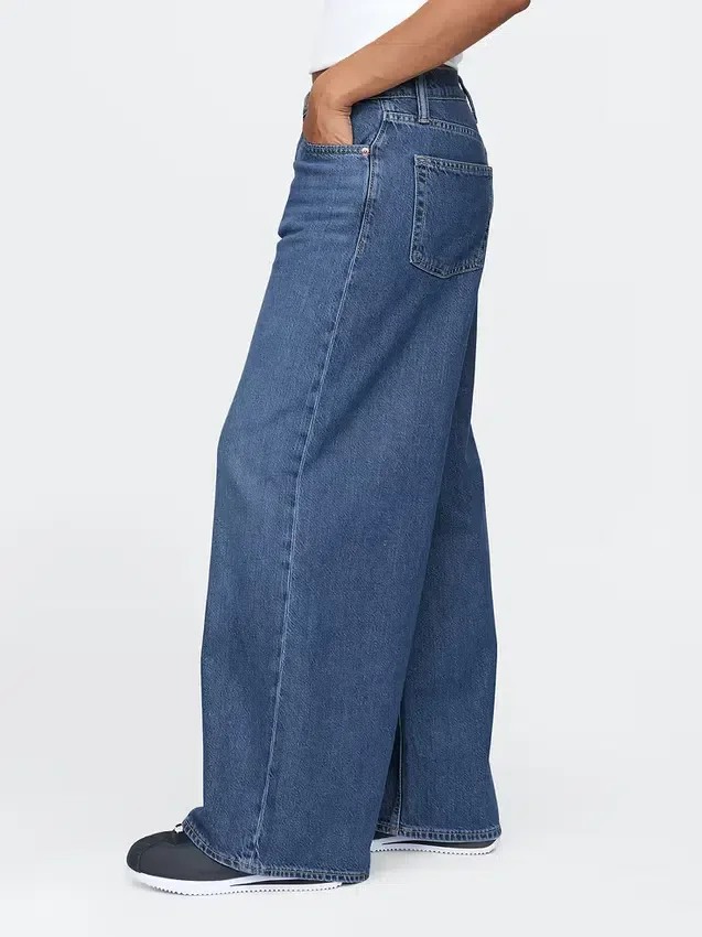 Mid-rise ultrazachte baggy Jeans