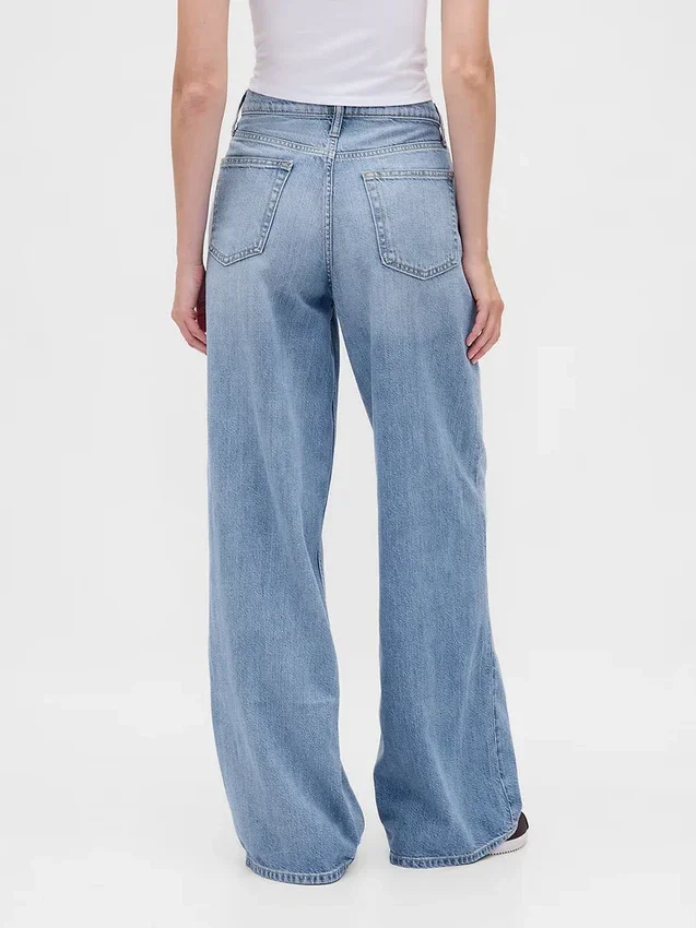 Mid-rise ultrazachte baggy Jeans
