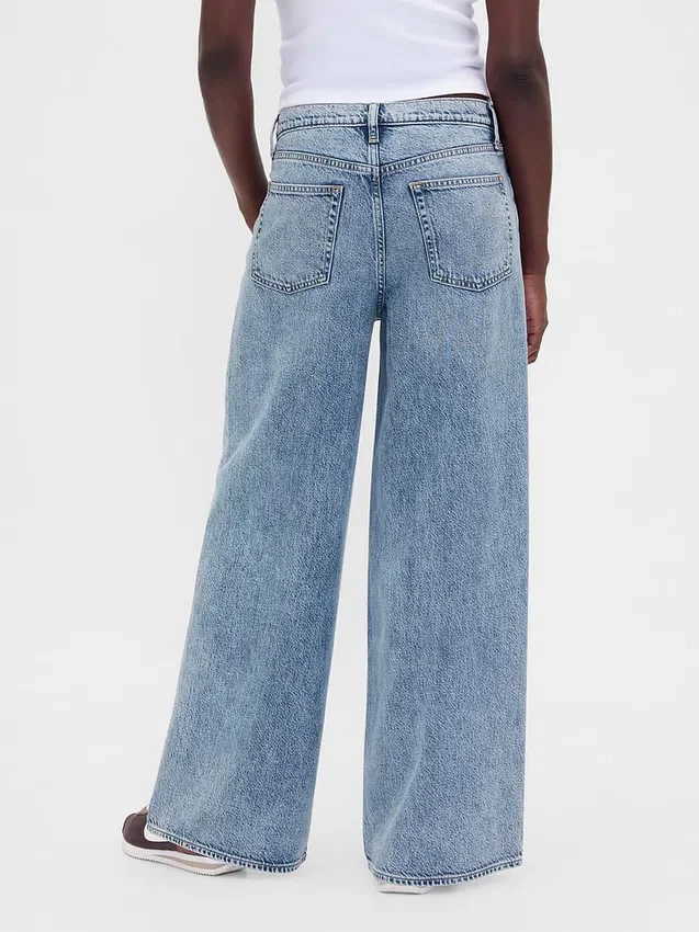 Mid-rise ultrazachte baggy Jeans
