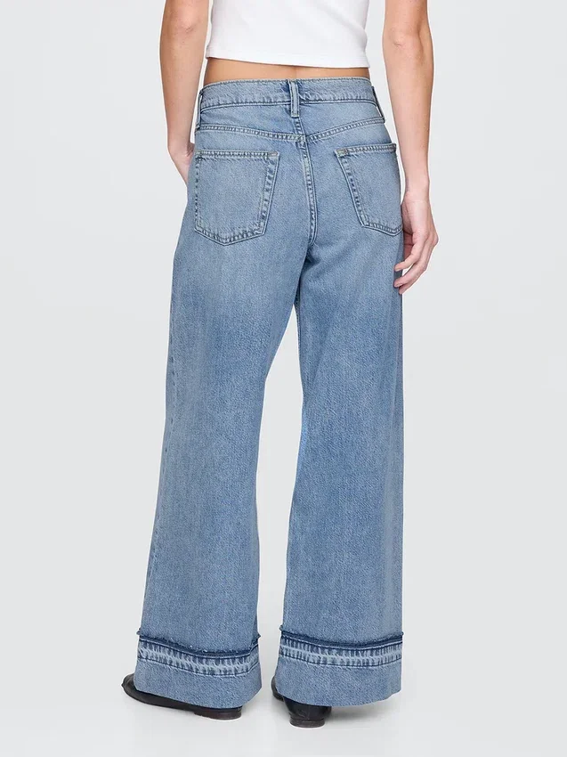 Mid-rise ultrazachte baggy Jeans