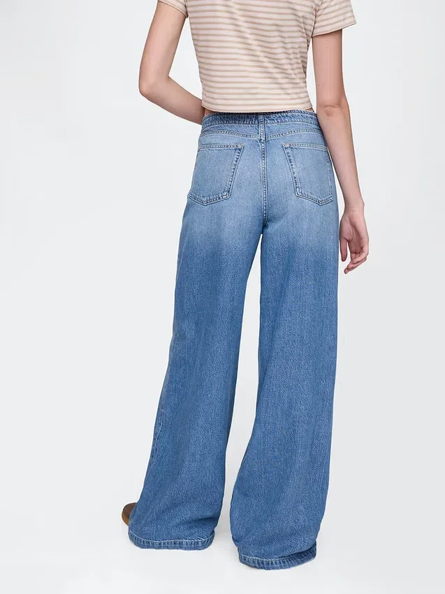 Mid-rise ultrazachte baggy Jeans