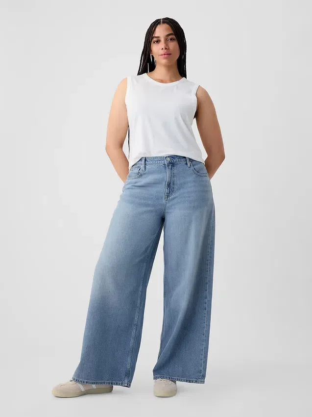 Mid-rise ultrazachte baggy Jeans