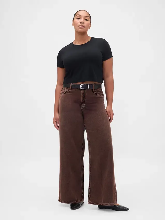 Mid-rise ultrazachte baggy Jeans